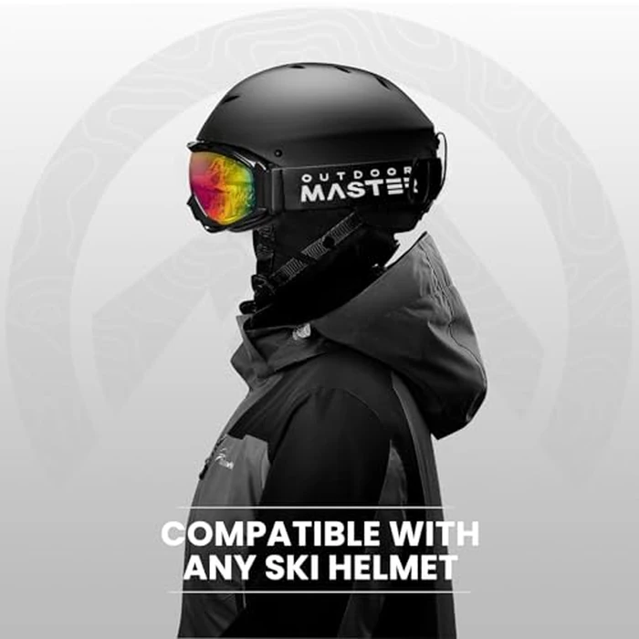 OutdoorMaster OTG Ski Goggles - Over Glasses Ski/Snowboard Goggles for Men, Women & Youth - 100% UV Protection (Black Frame + VLT 15% Grey Lens with REVO Red) by OutdoorMaster - Image 5