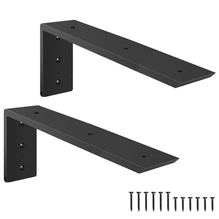 Countertop Support Brackets, Heavy Duty L Shelf Bracket 16'' x 6'' x2.5'' for Granite, Holds up to 300 lbs, L Bracket for Quartz, Granite, Wood, Concrete and Laminate Countertops(2 Pack) by Lusheer - Used - Very Good condition - US$34.99