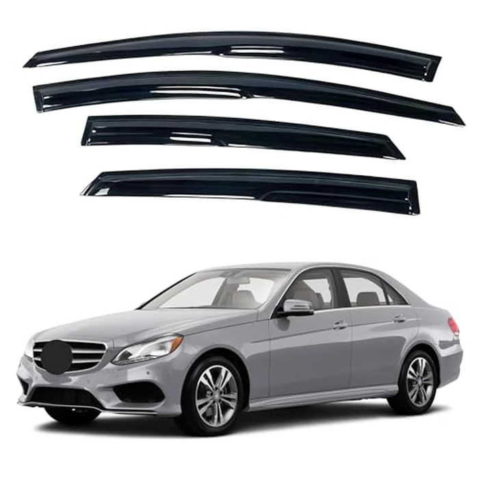IG Window Visor for Mercedes-Benz E-Class Sedan 2010-2016, Rain Guard Tape-On Sun Wind Side Vent Window Deflector Mugen Style, 2010 2011 2012 2013 2014 2015 2016 (Sedan Only) by Immortal Group - Used - Very Good condition - CA$50.78