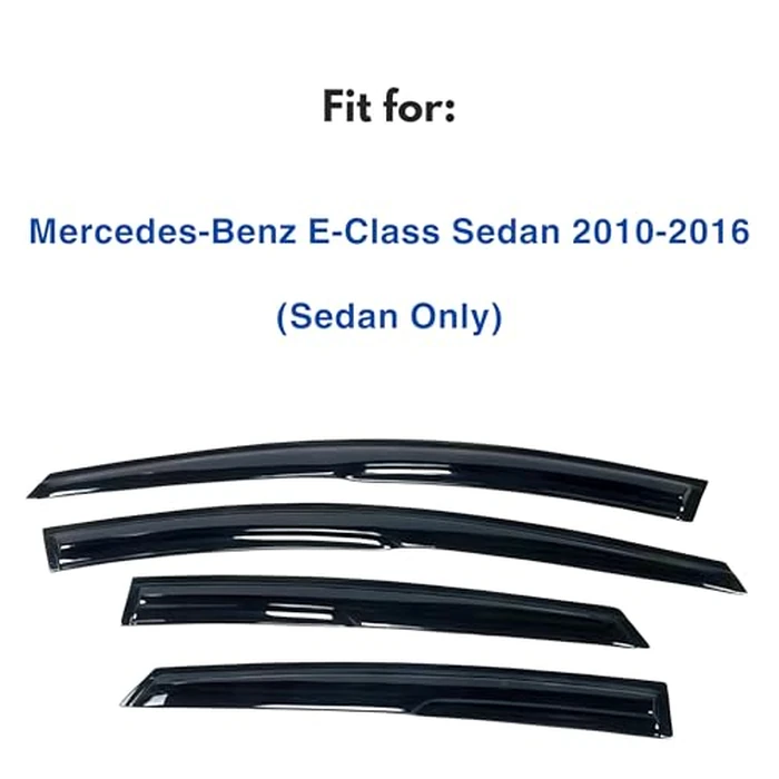 IG Window Visor for Mercedes-Benz E-Class Sedan 2010-2016, Rain Guard Tape-On Sun Wind Side Vent Window Deflector Mugen Style, 2010 2011 2012 2013 2014 2015 2016 (Sedan Only) by Immortal Group - Image 2