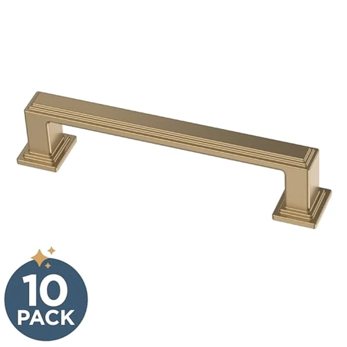 Franklin Brass Stepped (10-Pack) Cabinet Handles 3-3/4" Hole Center Pulls | Champagne Bronze Hardware Kitchen Door, Drawers, Dressers, Furniture P49581C-CZ-B by Franklin Brass - Image 2