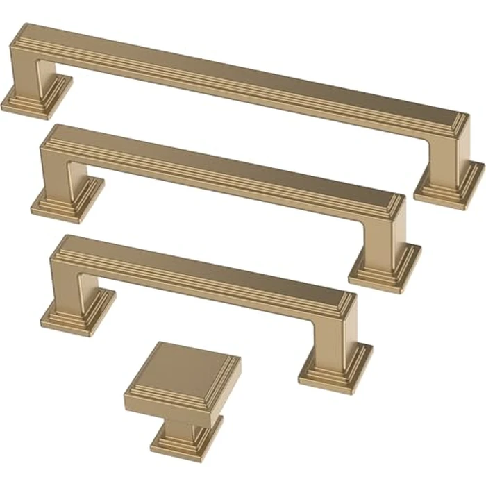 Franklin Brass Stepped (10-Pack) Cabinet Handles 3-3/4" Hole Center Pulls | Champagne Bronze Hardware Kitchen Door, Drawers, Dressers, Furniture P49581C-CZ-B by Franklin Brass - Image 4