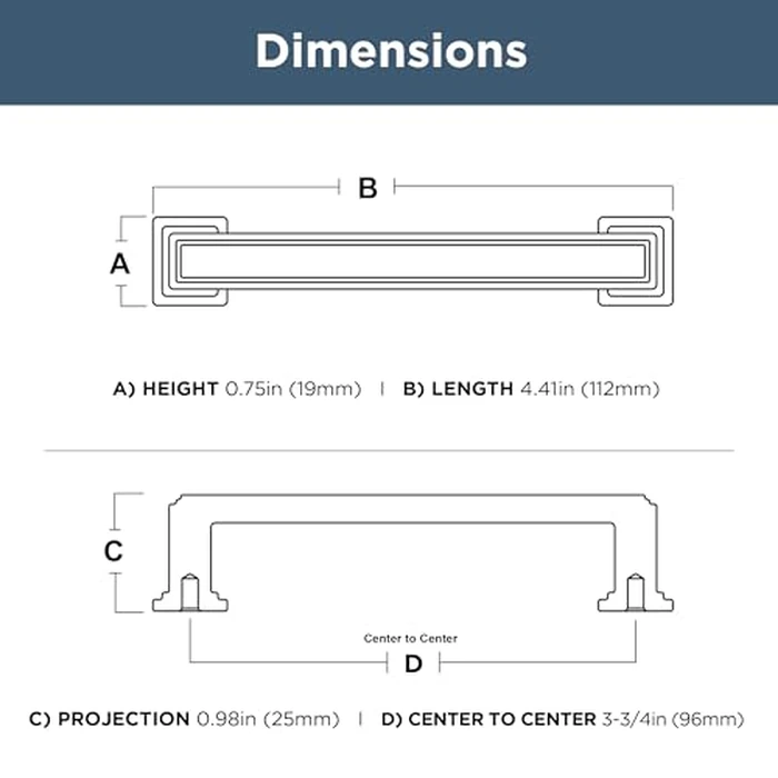 Franklin Brass Stepped (10-Pack) Cabinet Handles 3-3/4" Hole Center Pulls | Champagne Bronze Hardware Kitchen Door, Drawers, Dressers, Furniture P49581C-CZ-B by Franklin Brass - Image 8