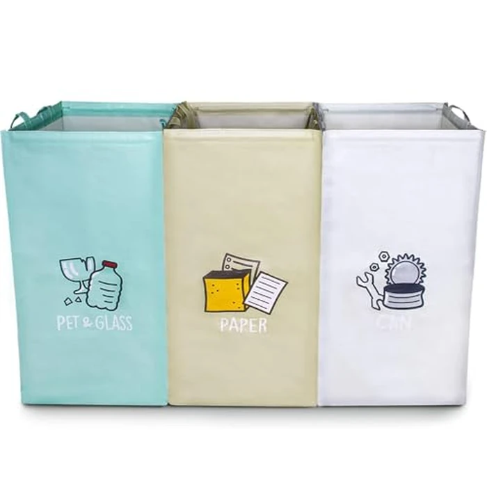 Recycling Bags,Separate Recycling Waste Bin Bags for Kitchen Home,Trash and Recycle Bin Combo,Reusable Waterproof,Kitchen Gifts Mothers Day Gifts for Mom Wife Grandma,42 Gallon,3Pack by Saderoy - Used - Very Good condition - CA$33.37