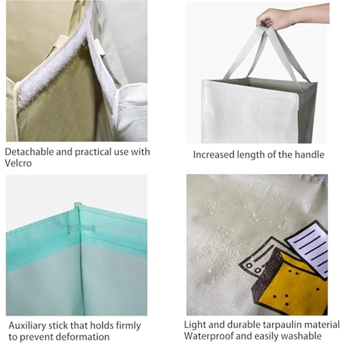 Recycling Bags,Separate Recycling Waste Bin Bags for Kitchen Home,Trash and Recycle Bin Combo,Reusable Waterproof,Kitchen Gifts Mothers Day Gifts for Mom Wife Grandma,42 Gallon,3Pack by Saderoy - Image 4