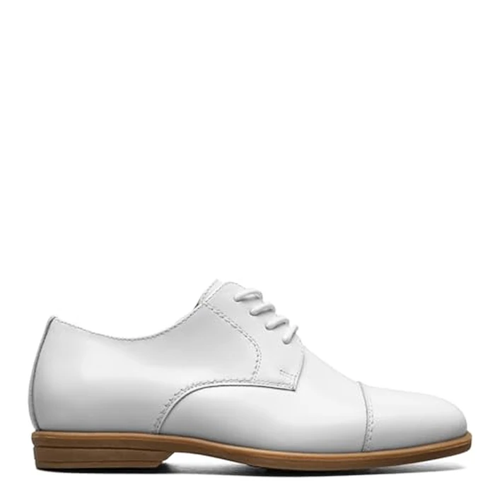 Florsheim Kids Reveal Cap Toe Ox, Jr. (Toddler/Little Kid/Big Kid) - Shoes for Kids - Leather Upper White Smooth Leather 2.5 Little Kid M by Florsheim - Image 2