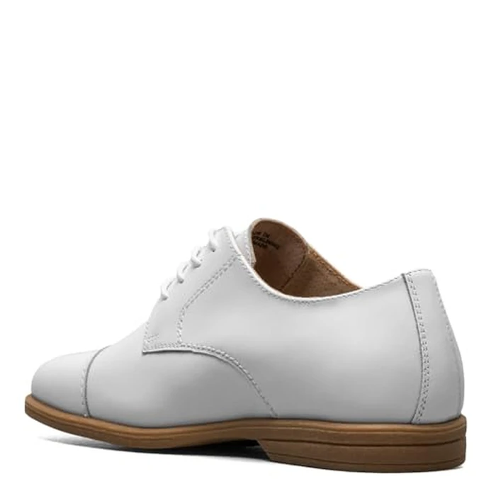 Florsheim Kids Reveal Cap Toe Ox, Jr. (Toddler/Little Kid/Big Kid) - Shoes for Kids - Leather Upper White Smooth Leather 2.5 Little Kid M by Florsheim - Image 5
