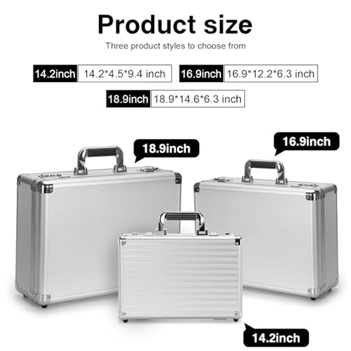 LOCKCURX File Organizer Storage Box - 18.9 x 14.6 x 6.3 Inch X-Large, Portable Locking Storage Totes with Dual Combination Locks for Cash, Documents & Valuables - Silver by LOCKCURX - Image 2