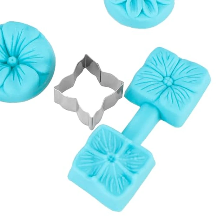 Flower Silicone Fondant Molds, 4 Sets Fondant Chocolate Molds Silicone Baking Molds Utensils Kitchen Supplies with Cutter for Birthdays Baby Showers Weddings Christmas Party by Estink - Image 7