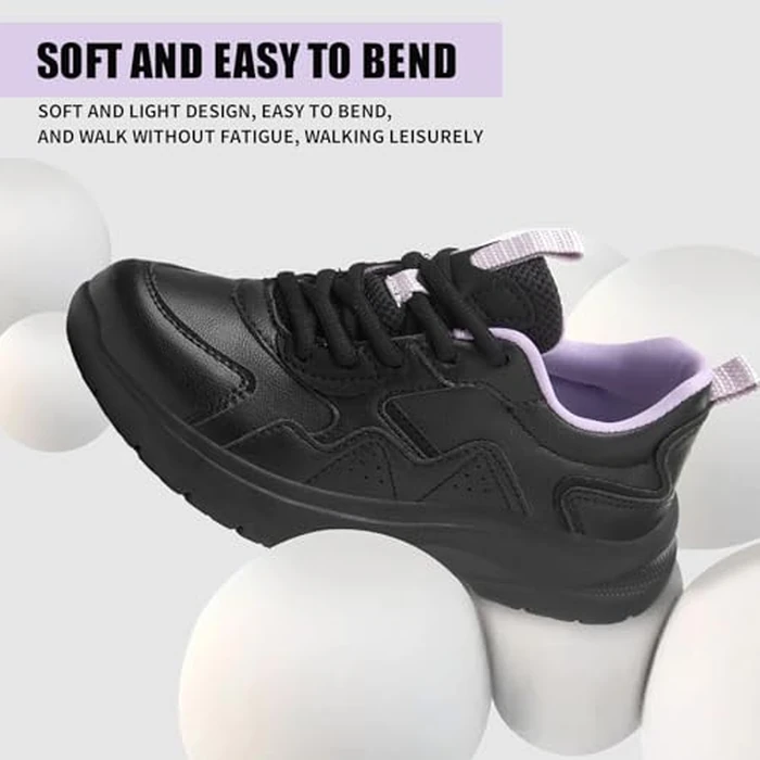 V-Janiffy Non Slip Work Shoes Women Food Service-Lightweight and Comfortable Suitable for Restaurants and Crew Work Black Purple by V-Janiffy - Image 5