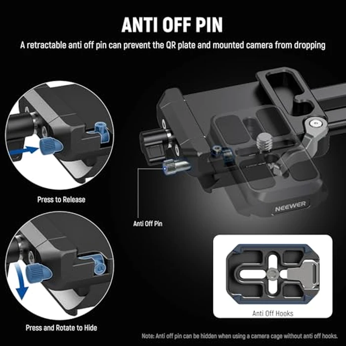 NEEWER Foldable V Mount Battery Plate with Arca Type Camera Baseplate for RS4 RS3 Gimbal & Tripod, Lightweight DSLR Camera Video Rig Compatible with SmallRig V Lock Battery & Cage, PS015 by NEEWER - Image 4