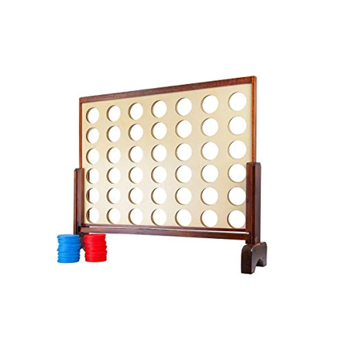 Monoprice Giant Four-in-a-Row - for Tailgating, Bbqs, Camping, Outdoor Events, and Much More - Pure Outdoor Collection, Wood, 34 x 26 x 4.25 inches by Monoprice - Image 1