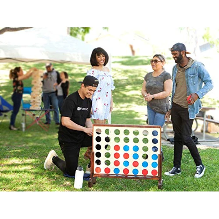 Monoprice Giant Four-in-a-Row - for Tailgating, Bbqs, Camping, Outdoor Events, and Much More - Pure Outdoor Collection, Wood, 34 x 26 x 4.25 inches by Monoprice - Image 6