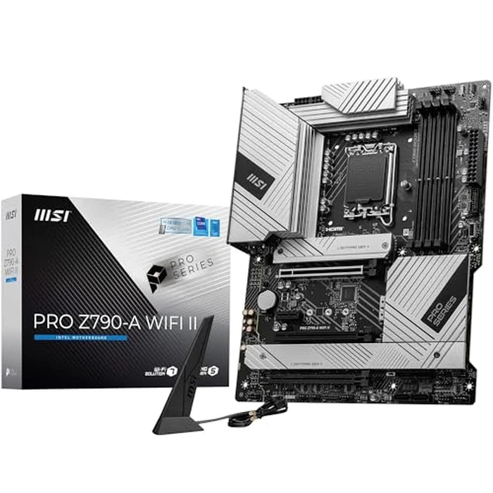 MSI PRO Z790-A WiFi II Motherboard, ATX - Supports Intel Core 14th, 13th & 12th Gen Processors, LGA 1700-80A SPS VRM, DDR5 Memory Boost 7800+MT/s/OC, PCIe 5.0 x16, 4 x M.2 Gen4, Wi-Fi 6E, 2.5G LAN by MSI - Image 1