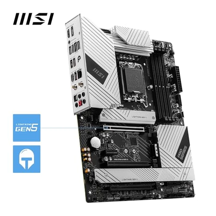 MSI PRO Z790-A WiFi II Motherboard, ATX - Supports Intel Core 14th, 13th & 12th Gen Processors, LGA 1700-80A SPS VRM, DDR5 Memory Boost 7800+MT/s/OC, PCIe 5.0 x16, 4 x M.2 Gen4, Wi-Fi 6E, 2.5G LAN by MSI - Image 5