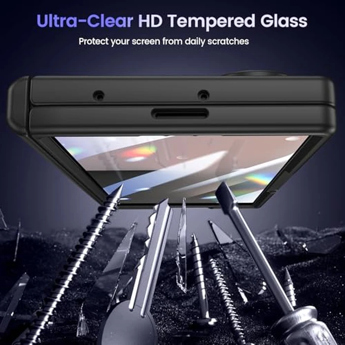 VEGO for Galaxy Z Fold 7 Case with Belt Clip [Compatible with Magsafe] Screen Protector & Hinge Protection Full-Body Shockproof Carbon Fiber Hard PC Protective Magnet Case for Samsung Z Fold 7 Black by VEGO - Image 5