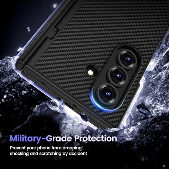 VEGO for Galaxy Z Fold 7 Case with Belt Clip [Compatible with Magsafe] Screen Protector & Hinge Protection Full-Body Shockproof Carbon Fiber Hard PC Protective Magnet Case for Samsung Z Fold 7 Black by VEGO - Image 7
