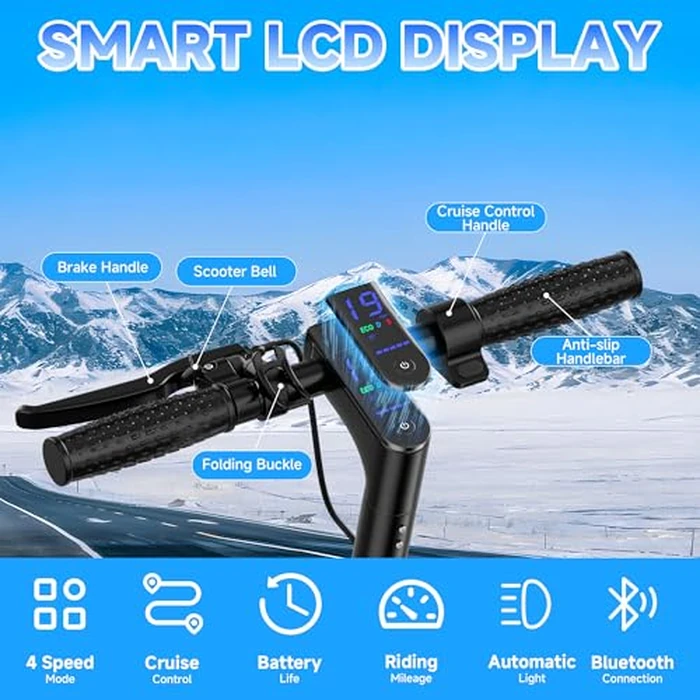 Aovowheel Electric Scooter for Adults, 10'' 500W Motor, Max 23 Miles Range, 19 Mph Top Speed with Dual Suspension, Portable Folding E-Scooter for Commuting, Electric Scooter by Aovowheel - Image 8