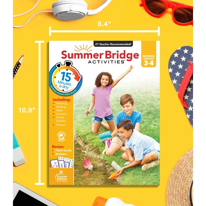 Summer Bridge Activities 3rd to 4th Grade Workbook, Activity Book with Math, Reading Comprehension, Science, Fitness, Social Studies, Writing Practice, and Flash Cards (Volume 5) by Summer Bridge Activities - Image 9
