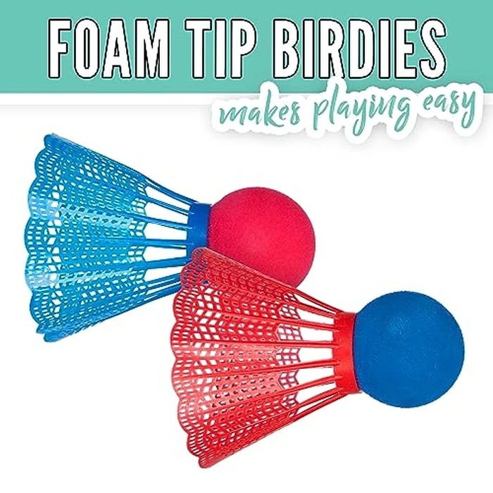 Franklin Sports Kids Jumbo Badminton Racket Set - Smashminton Kids Oversize Badminton Rackets - 2 Player Backyard + Beach Youth Set with Birdies Included by Franklin Sports - Image 4