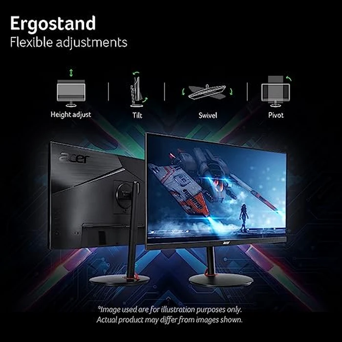 Acer Nitro XV271U M3bmiiprx 27.0" WQHD (2560 x 1440) Widescreen IPS Gaming Display | AMD FreeSync Premium | 1ms (G to G) | up to 180Hz Refresh | 2 Speakers | Display Port and HDMI Cable Incl. by Acer - Image 9