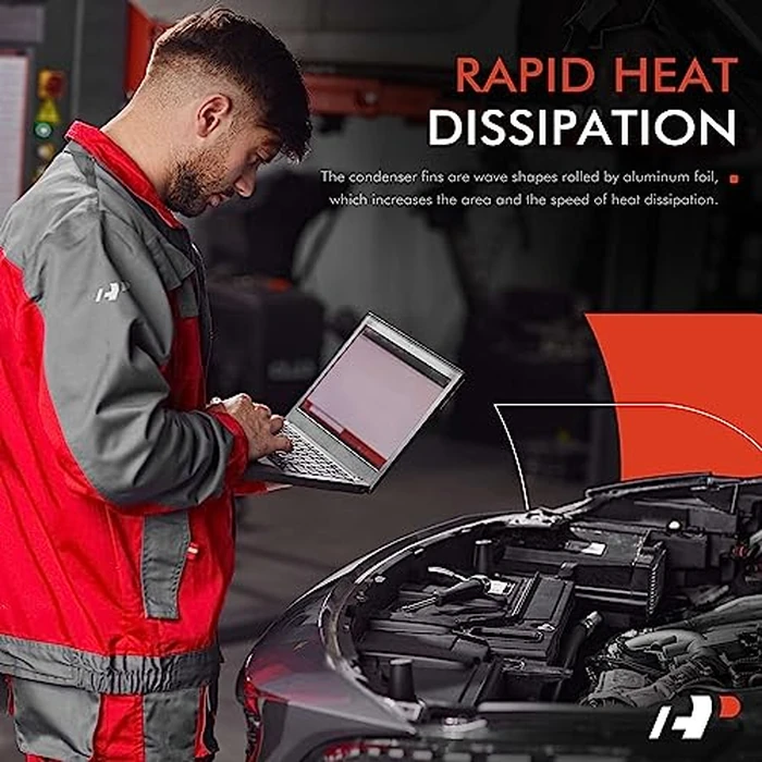 A-Premium Air Conditioning A/C Condenser Compatible with Hyundai Sonata 2011-2014, Azera 2012-2014 & Kia Optima 2011-2015, Cadenza 2014-2016, 2.4L 3.3L, Petrol by A-Premium - Image 4