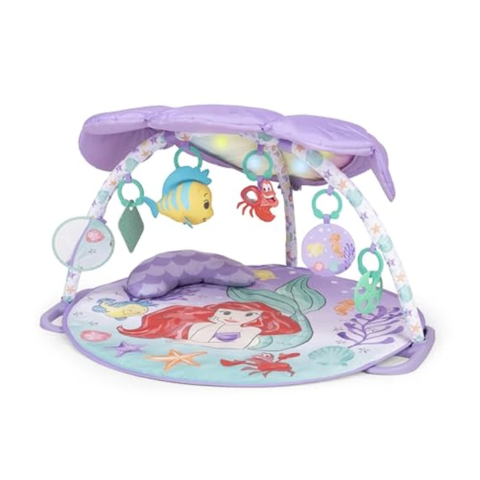 Bright Starts Disney Baby The Little Mermaid Twinkle Trove Light-Up Musical Baby Activity Gym with Tummy Time Pillow, Newborn+ by Bright Starts - Used - Like New condition - US$59.58