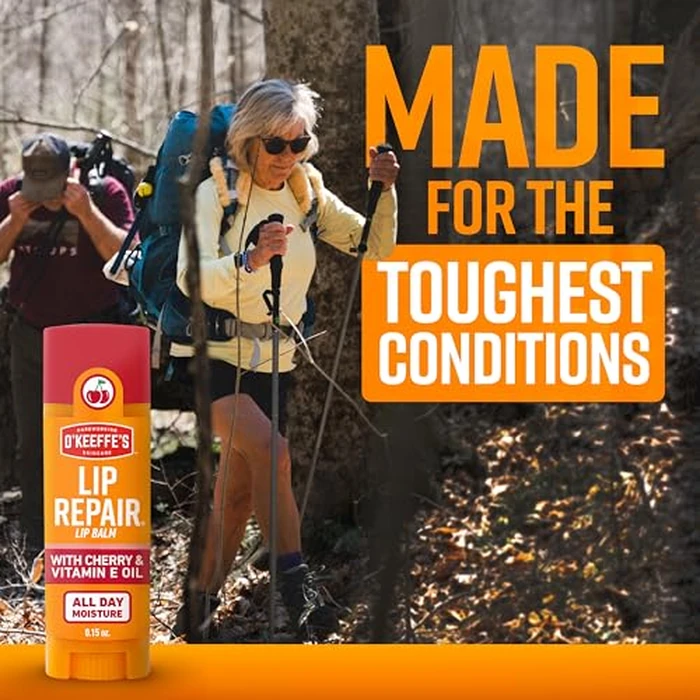 O'Keeffe's Lip Repair Lip Balm with Cherry & Vitamin E Oil - Stick (3 Pack) - Moisturizer for Extremely Cracked, Dry Lips by O'Keeffe's - Image 3