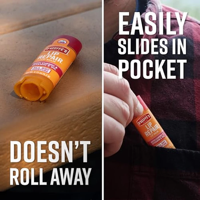 O'Keeffe's Lip Repair Lip Balm with Cherry & Vitamin E Oil - Stick (3 Pack) - Moisturizer for Extremely Cracked, Dry Lips by O'Keeffe's - Image 6