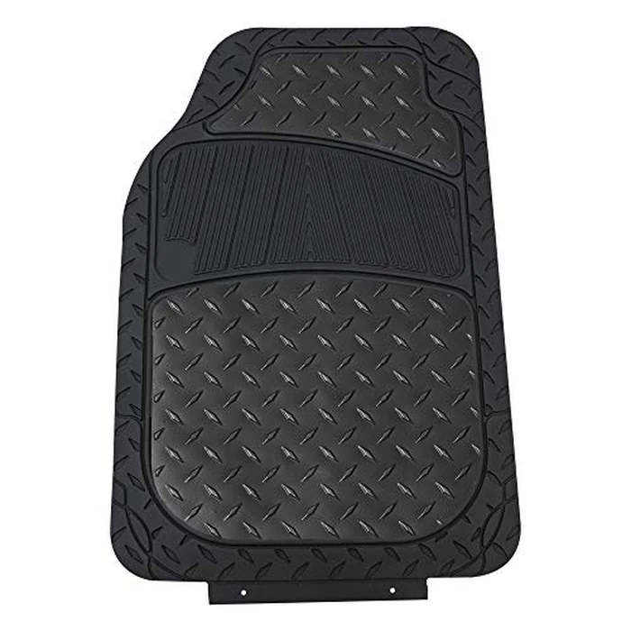 FH Group Automotive Floor Mats - Heavy-Duty Metallic Rubber Floor Mats for Cars, Universal Fit Full Set, Climaproof Floor Mats, Trimmable Floor Mats for Most Sedan, SUV, Truck Floor Mats Black by FH Group - Image 5