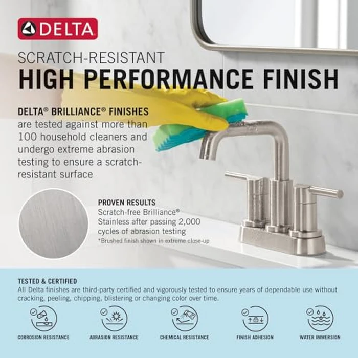 Delta Trinsic U-Spout 1-Hole Bathroom Faucet, Gold Single Hole Bathroom Sink Faucet, Metal Push-Pop Drain Assembly, Champagne Bronze 554HAR-CZ-DST by DELTA - Image 4