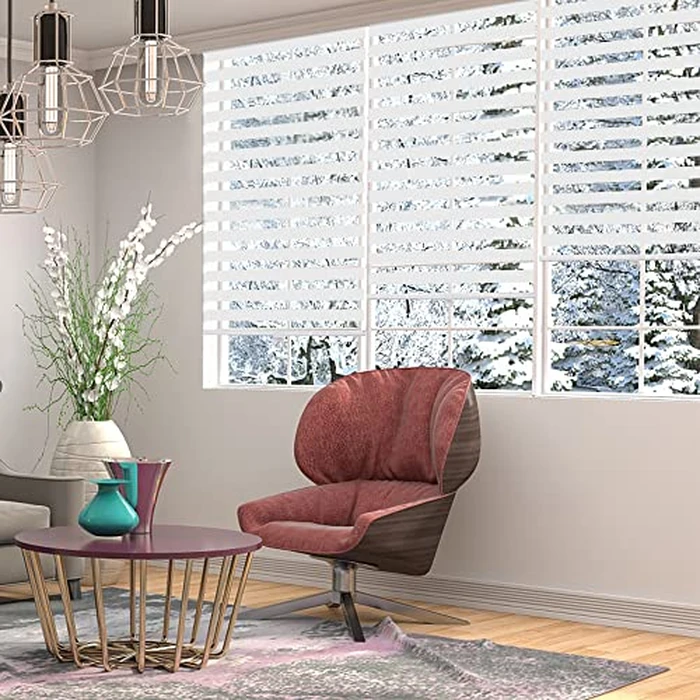 Kokorona Cordless Zebra Blinds Window Shades, Day and Night Shades for Light Control, Dual Layer Light Filtering Sheer Blinds Blackout Window Treatments, White, 36" W x 72" H (91.4 W x H 183 cm) by Kokorona - Image 7