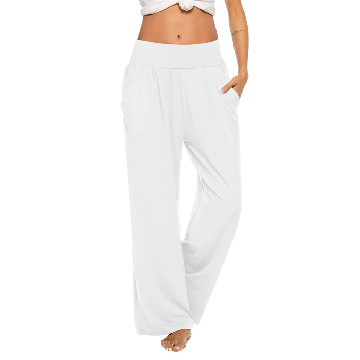 ZJCT Womens Yoga Sweatpants Comfy Loose Casual Wide Leg Lounge Joggers Pants with Pockets White S by ZJCT - Used - Like New condition