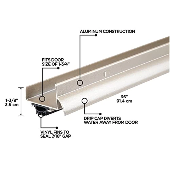 M-D Building Products 49000 36-Inch U-Shaped Door Bottom with Drip Cap Fits 1-3/4-Inch Doors by M-D Building Products - Image 2