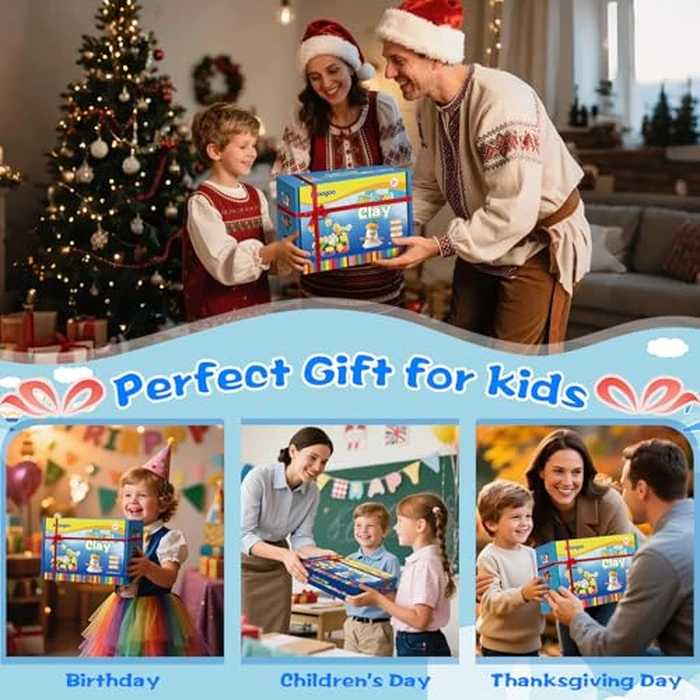 Ixiaoyoo Air Dry Clay, 30 Colors Modeling Clay for Kids, DIY Model Toys with Sculpting Tools, Soft & Non-Sticky, Home Party Favors, Birthday & Christmas Gifts for Age 3-12 Years Old Boys Girls Kids by Ixiaoyoo - Image 6