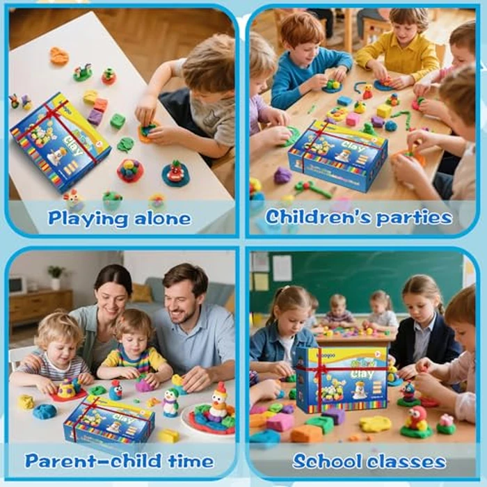 Ixiaoyoo Air Dry Clay, 30 Colors Modeling Clay for Kids, DIY Model Toys with Sculpting Tools, Soft & Non-Sticky, Home Party Favors, Birthday & Christmas Gifts for Age 3-12 Years Old Boys Girls Kids by Ixiaoyoo - Image 7