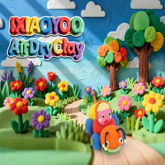 Ixiaoyoo Air Dry Clay, 30 Colors Modeling Clay for Kids, DIY Model Toys with Sculpting Tools, Soft & Non-Sticky, Home Party Favors, Birthday & Christmas Gifts for Age 3-12 Years Old Boys Girls Kids by Ixiaoyoo - Image 8