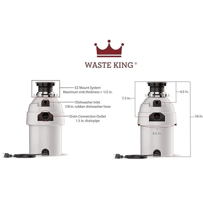Waste King L-8000 1 Horse Power 2800 RPM Food Waste Disposer by Waste King - Image 4
