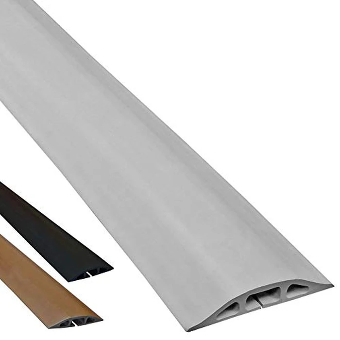 Electriduct D-2 Low Profile Rubber Duct Cord Cover Floor Cable Protector - 5 Feet - Gray (Raw Rubber Material) by Electriduct - Used - Very Good condition
