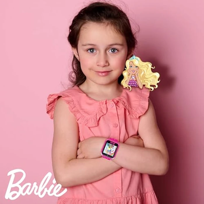 Barbie Kids Smart Watch - Interactive Touchscreen with Games, Selfie Camera, Step Tracker, Alarm, and Stylish Printed Silicone Strap - Fits Wrists 5.5" to 8.5" by Accutime - Image 2
