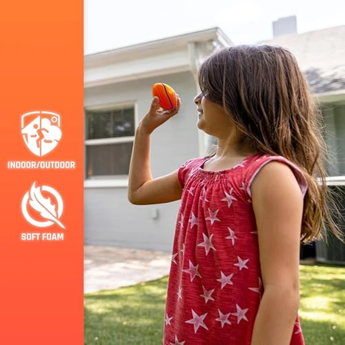 Nerf Mini Stress Foam Sport Ball Set - Kids Mini Sports Set - Includes Foam Micro Football, Soccer Ball + Basketball Soft Stress Relief Toy for Kids - Multicolor by Nerf - Image 4