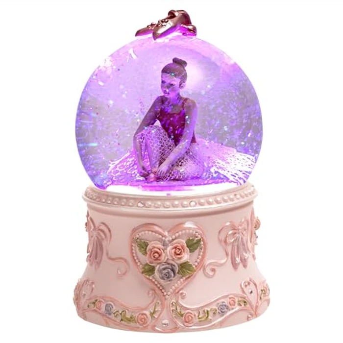 Ballerina Snow Globe Music Box with LED Lights - “You are My Sunshine” Ballet Dancer Gift for Girls, Birthday or Dance Recital Present, Kids Bedroom Decor by Septwonder - Image 1