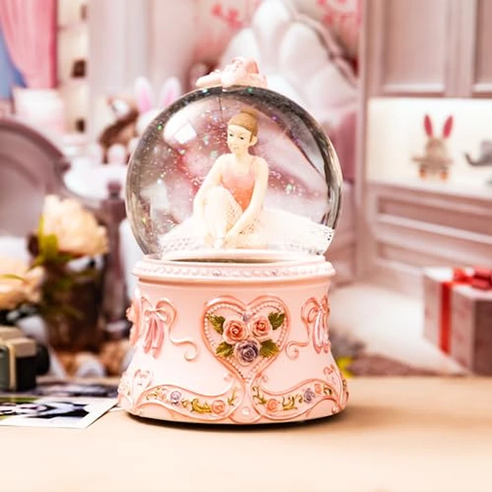 Ballerina Snow Globe Music Box with LED Lights - “You are My Sunshine” Ballet Dancer Gift for Girls, Birthday or Dance Recital Present, Kids Bedroom Decor by Septwonder - Image 2