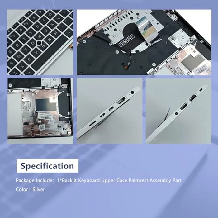 D-KXCPELE Replacement Laptop Upper Case Palmrest Backlit Keyboard Assembly Part for H P Elitebook 840 G7 840 G8 M07090-001 M36312-001 (Silver) by D-KXCPELE - Image 3