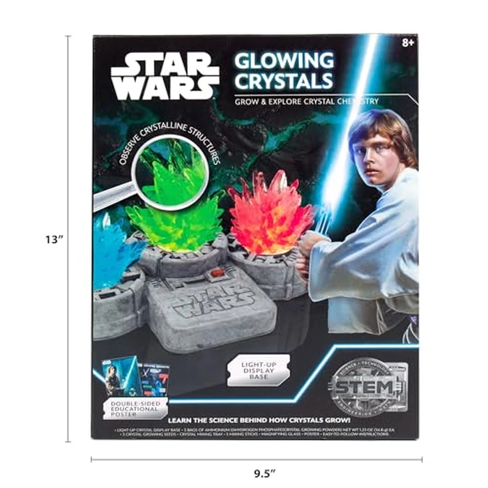 STAR WARS Glowing Crystals, Crystal Growing Kit with Light Up Display Stand, Grow 3 Colorful Crystals, Gift for 8 Year Old Boy, Merch, Toys for Boys Age 8-12 by STAR WARS - Image 7