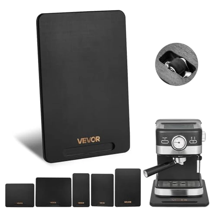 VEVOR Appliance Slider, Large 16 x 12-inch, Rolling Sliding Tray with Silent Rubber Wheels & Hollow Handle, Easy to Clean, Appliance Rolling Tray for Coffee Maker, Kitchen Countertop, Black by VEVOR - Used - Acceptable condition - CA$17.79