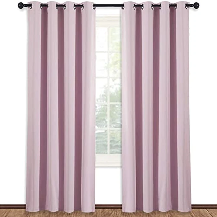 NICETOWN Girl's Room Blackout Curtain - Thermal Insulated Microfiber Grommet Top Window Treatment Drapery for Preteen Children (1 Panel, W52 x L84 Inch, Baby Pink) by NICETOWN - Image 1