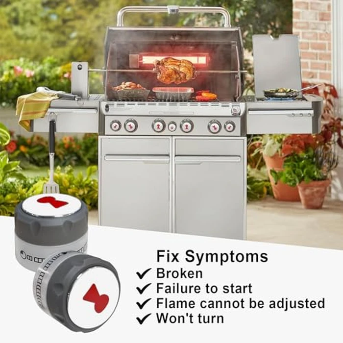 RKJFHIUR Upgraded 91538 Gas Grill Lighted Control Knobs,6 Pack Outdoor Grill knobs Fit for Weber Summit Grill 2012+ 400/600 Series E-470/670, S-460/470/660/670 for Weber Grill Replacement Parts by RKJFHIUR - Image 5