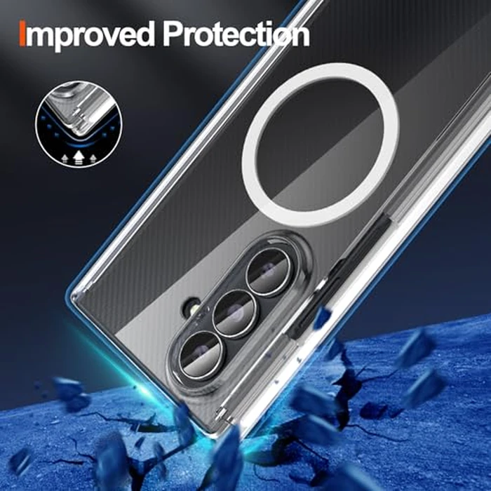 Clear Case for Samsung Galaxy Z Trifold, Magnetic Phone Case with Privacy Screen Protector, Lightweight Ultra-Thin Dual-Central-Axis Hinge Protector Cover Anti-Yellowing Anti-Slip for Men Women by Eastcoo - Image 4