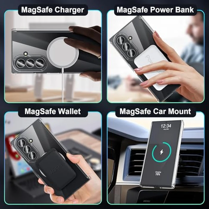 Clear Case for Samsung Galaxy Z Trifold, Magnetic Phone Case with Privacy Screen Protector, Lightweight Ultra-Thin Dual-Central-Axis Hinge Protector Cover Anti-Yellowing Anti-Slip for Men Women by Eastcoo - Image 7